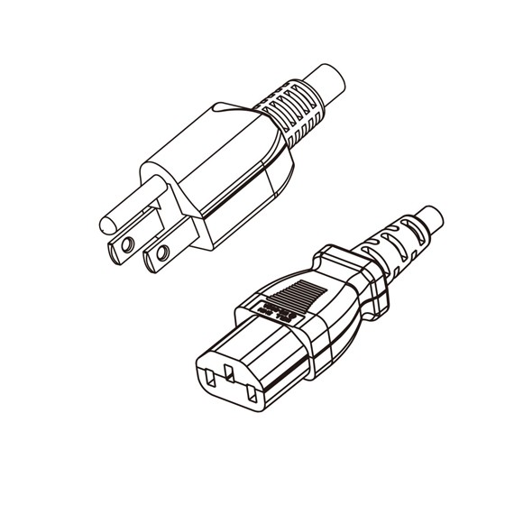 US/Canada NEMA 5-15P Plug to IEC 320 C13 Power Cord Set