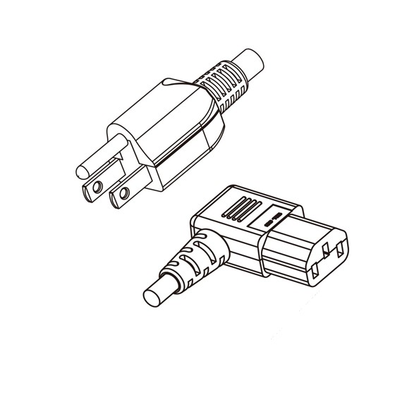 US/Canada NEMA 5-15P Plug to IEC 320 C13 Power Cord Set