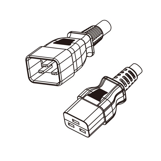 IEC320 C20 Male Plug to C19 Connector Power Cord